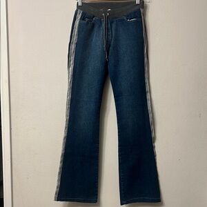 Silver and Blue Wide Leg Flare Jeans with Stretch 331 elastic waist denim